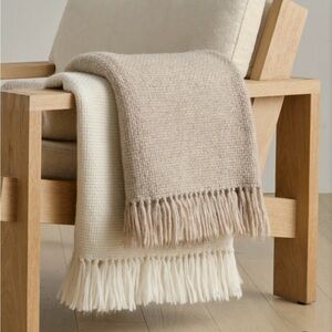 Jenni Kayne Alpaca Basketweave Throw - Ivory - NEW WITH TAGS